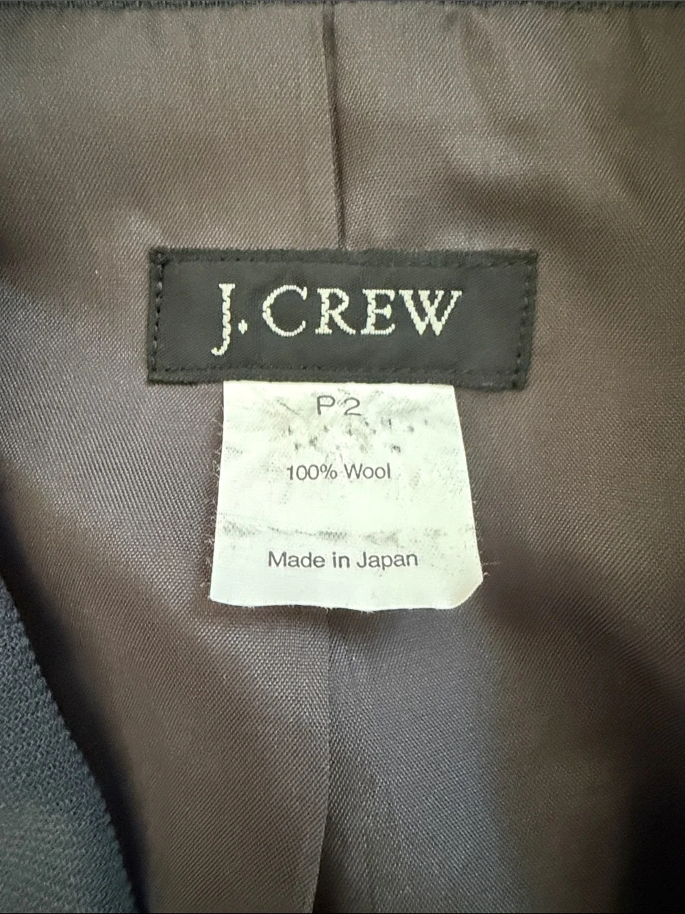 J.Crew 100% Wool Slate Gray 3-Button Single Breasted Blazer P2 Petite 2